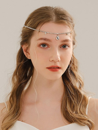 シルバー ウェディング ヘッドピース メタル ブライダル ヘア アクセサリー