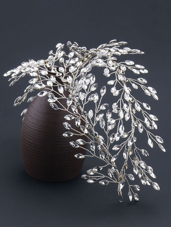 ヘッドピースウェディング帽子ラインストーンメタルヘアアクセサリー花嫁のための