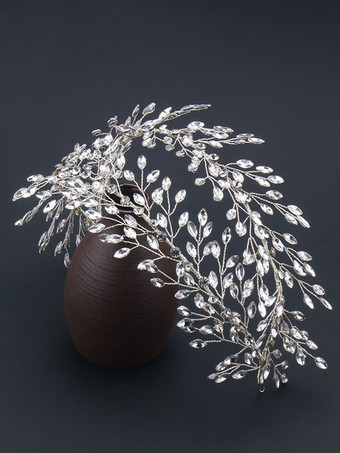 ヘッドピースウェディング帽子ラインストーンメタルヘアアクセサリー花嫁のための