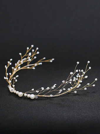 ヘッドピース ウェディング ヘッドウェア パールメタル ブライダル ヘアアクセサリー