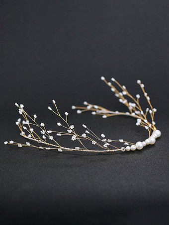 ヘッドピース ウェディング ヘッドウェア パールメタル ブライダル ヘアアクセサリー