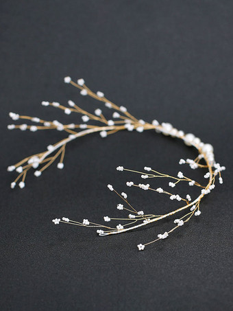 ヘッドピース ウェディング ヘッドウェア パールメタル ブライダル ヘアアクセサリー