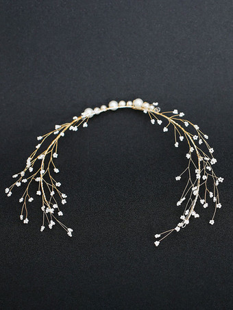 ヘッドピース ウェディング ヘッドウェア パールメタル ブライダル ヘアアクセサリー