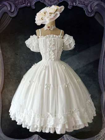 スイートロリータドレス ポリエステル ノースリーブ ロリータ ウェディングドレス