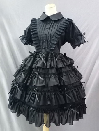   ゴスロリ ドレス レース リボン ブラック