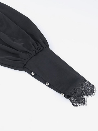 ゴスロリ カバーアップ ブラック レース トップ ポリエステル ロリータ アウター