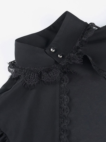 ゴスロリ カバーアップ ブラック レース トップ ポリエステル ロリータ アウター