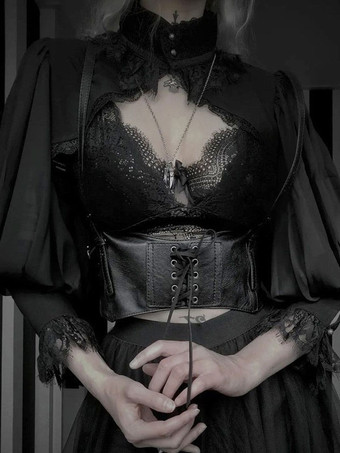 ゴスロリ カバーアップ ブラック レース トップ ポリエステル ロリータ アウター