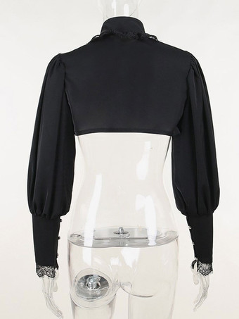 ゴスロリ カバーアップ ブラック レース トップ ポリエステル ロリータ アウター