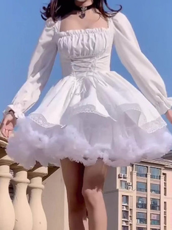   ベビードール クリスマス 仮装 ロリータ ホワイト ブラック かわいい 姫系 レース ゴスロリ 可愛い プリンセス コスプレ 衣装