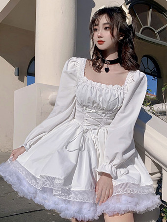   ベビードール クリスマス 仮装 ロリータ ホワイト ブラック かわいい 姫系 レース ゴスロリ 可愛い プリンセス コスプレ 衣装