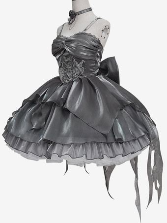 スイートロリータ JSK ドレスディープグレーノースリーブロリータジャンパースカート