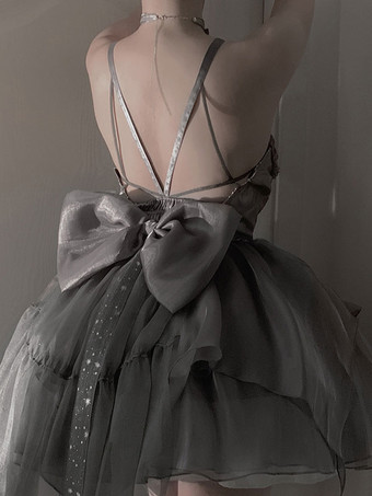 スイートロリータ JSK ドレスディープグレーノースリーブロリータジャンパースカート