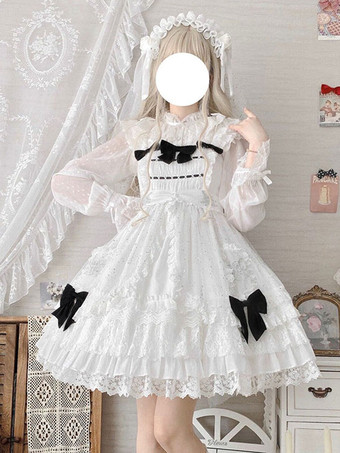 スイート ロリータ ドレス ポリエステル ノースリーブ スイート ジャンパー ロリータ ドレス