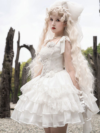 スイート ロリータ ドレス ポリエステル ノースリーブ スイート ロリータ ドレス