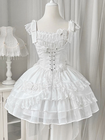 スイート ロリータ ドレス ポリエステル ノースリーブ スイート ロリータ ドレス