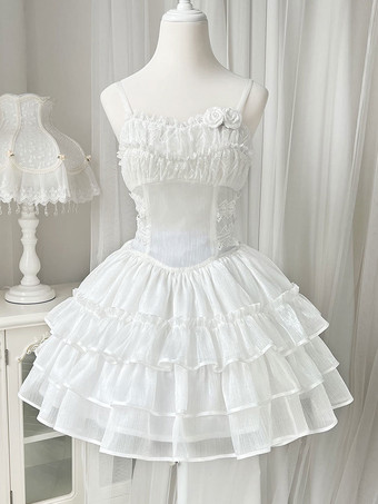 スイート ロリータ ドレス ポリエステル ノースリーブ スイート ロリータ ドレス