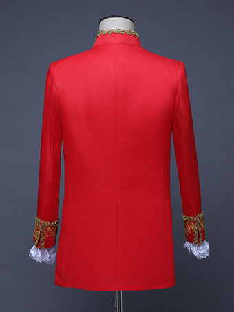 レッドヴィンテージセットアールデコ/レトロポリエステル長袖レトロコスチューム男性用