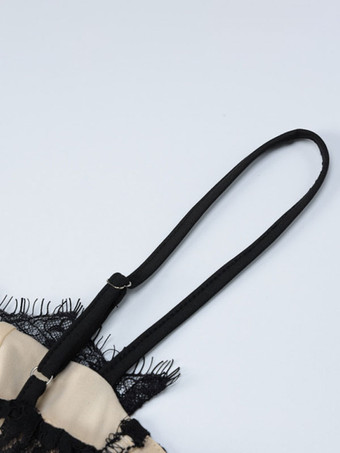 レースストラップネックノースリーブレースドレス