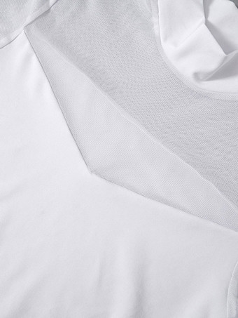 ボディコンドレス ブラック 半袖 セクシー ハイカラー シアー シースドレス