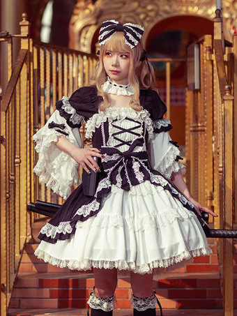 ROCOCO スタイル ロリータ アクセサリー インファンタ ブラック レース フリル 帽子 ポリエステル その他