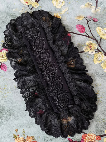 ROCOCO スタイル ロリータ アクセサリー インファンタ ブラック フリル ポリエステル 帽子 その他