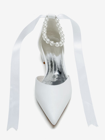 ブライダルシューズ ブライダルフラット PUレザー ポインテッドトゥ