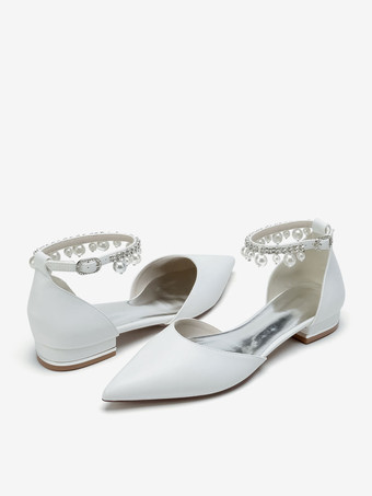 ブライダルシューズ ブライダルフラット PUレザー ポインテッドトゥ