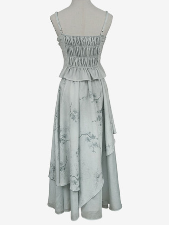 着物ロリータ JSK ドレス パステル グリーン ロリータ ジャンパー スカート