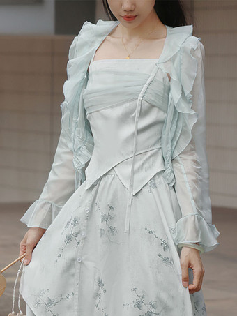 着物ロリータ JSK ドレス パステル グリーン ロリータ ジャンパー スカート