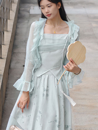 着物ロリータ JSK ドレス パステル グリーン ロリータ ジャンパー スカート