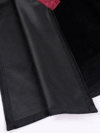 黒ヴィンテージトップレトロフリルレース長袖ポリエステルポリエステル繊維シャツレトロ衣装男性のための