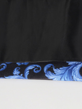 Azul Vintage Top Retro Poliéster Estampado Floral Mangas Largas Disfraces Retro Para Hombre