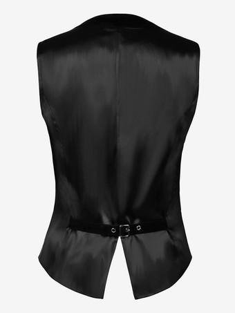 黒ヴィンテージトップレトロノースリーブポリエステルポリエステル繊維チョッキレトロ衣装男性のための