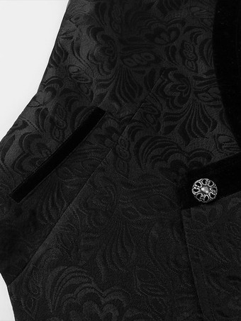 黒ヴィンテージトップレトロノースリーブポリエステルポリエステル繊維チョッキレトロ衣装男性のための