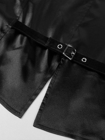 黒ヴィンテージトップレトロノースリーブポリエステルポリエステル繊維チョッキレトロ衣装男性のための