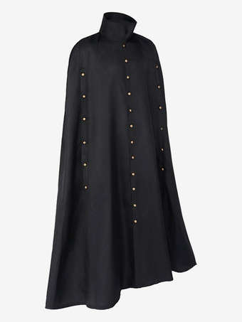 黒ヴィンテージトップレトログロメットノースリーブポリエステルポリエステル繊維マントレトロ衣装男性のための