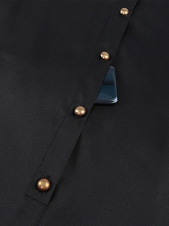 黒ヴィンテージトップレトログロメットノースリーブポリエステルポリエステル繊維マントレトロ衣装男性のための