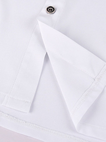 ホワイトヴィンテージトップレトロレースフリル花柄長袖ポリエステルポリエステル繊維シャツレトロな衣装男性