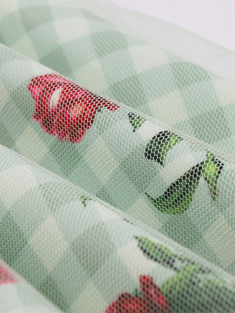 レトログラマードレス 1950年代 オードリー ヘップバーン スタイル スクエアネック ノースリーブ 花柄 膝丈 ライトグリーン スイングドレス