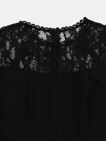 レトログラマードレス クルーネック レース 1950年代 オードリー ヘプバーン スタイル ノースリーブ 膝丈 ブラック ロカビリードレス