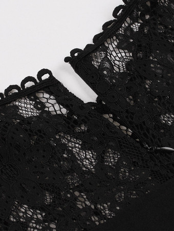 レトログラマードレス クルーネック レース 1950年代 オードリー ヘプバーン スタイル ノースリーブ 膝丈 ブラック ロカビリードレス