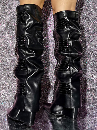 レディースファッションウェッジヒール膝丈ブーツ