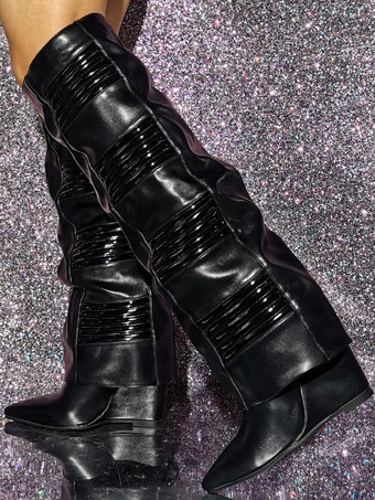 レディースファッションウェッジヒール膝丈ブーツ