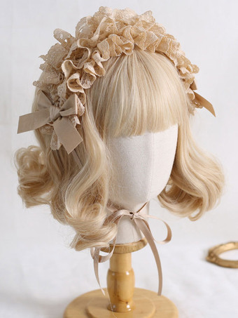 アプリコットスチームパンク ロリータ アクセサリー ブルー グレー レース リボン 帽子 ポリエステル その他