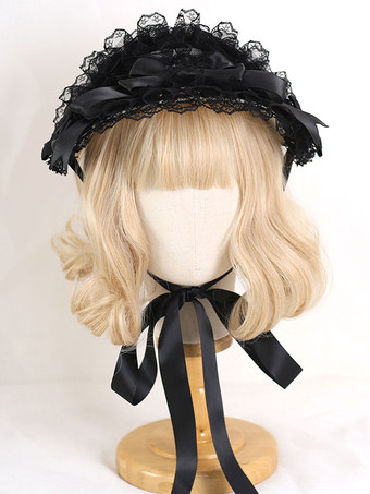 Cappello Lolita stile ROCOCO Accessori Lolita in poliestere con volant in pizzo viola