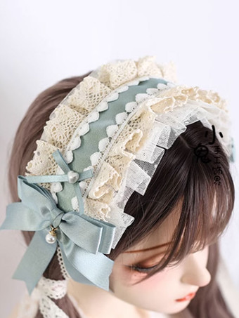 ROCOCO スタイル ロリータ アクセサリー グリーン フリル レース 帽子 ポリエステル その他