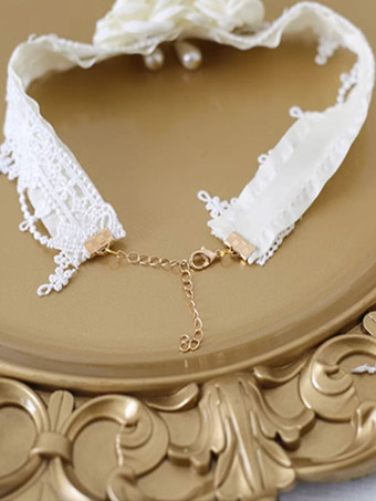 スウィートロリータ アクセサリー エクリュ ホワイト パール ローズ チョーカー