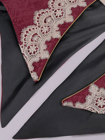 レッドヴィンテージトップルネサンス花柄長袖ポリエステルポリエステル繊維オーバーコートレトロ衣装男性のための バーガンディ