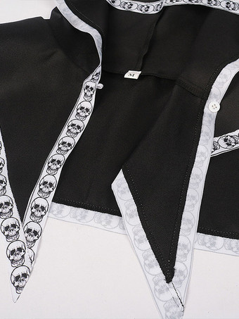 ブラック ヴィンテージ セット レトロ ポリエステル スカル長袖レトロ衣装男性用